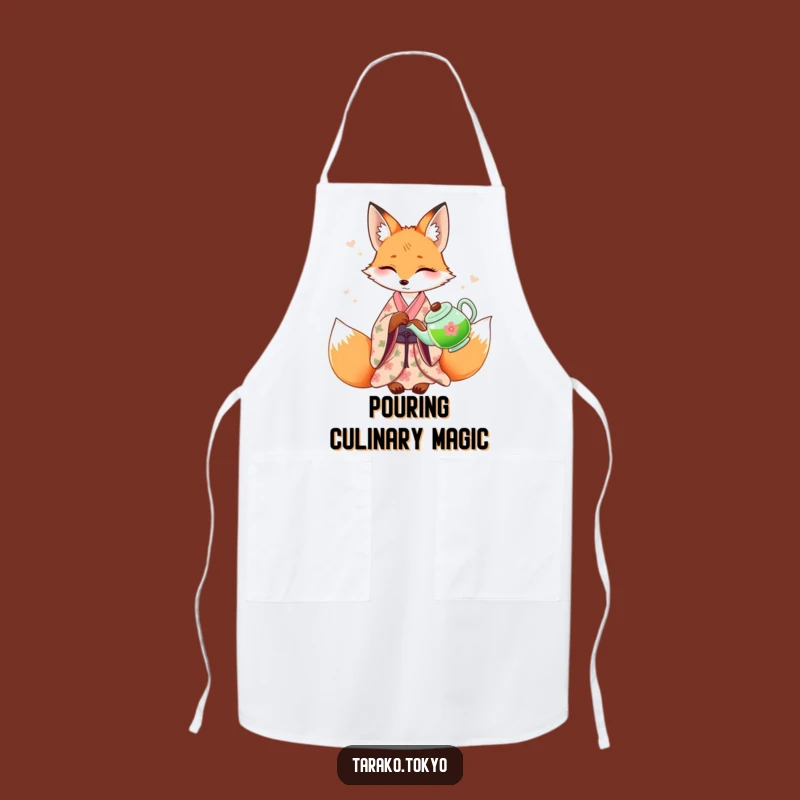 Funny Fox Kimono Tea Apron - Kitchen Elegance for Hosts