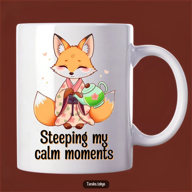 Funny Fox Kimono Tea Mug - Elegant & Hilarious Japanese Gift Idea