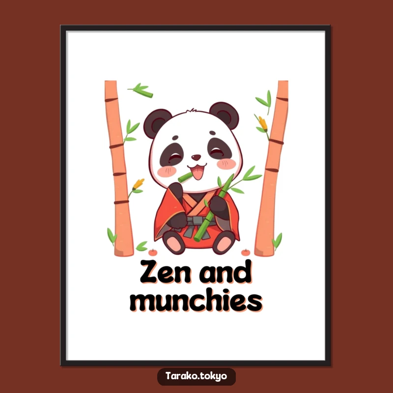 Funny Panda Bamboo Digital Art: Instant Joy for Your Walls!