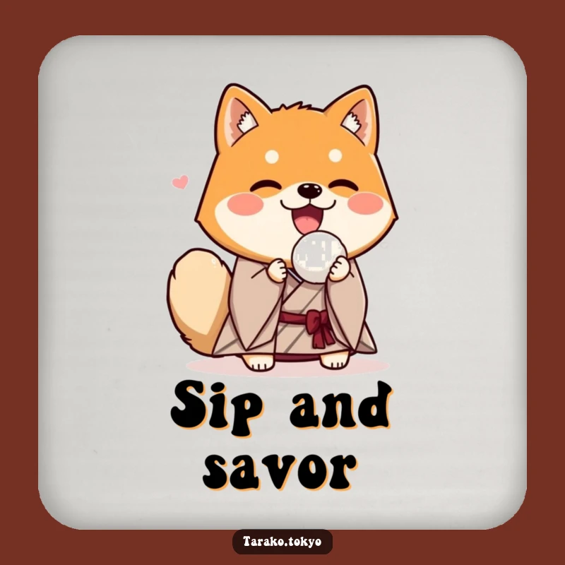 Funny Shiba Inu Kimono Rice Ball Coaster: Protect Surfaces Hilariously