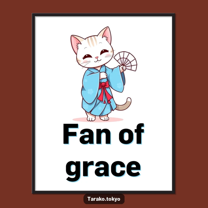 Funny Cat Fan Dance Poster: Elegance for Your Walls!