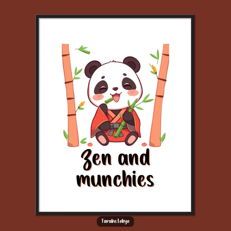 Funny Panda Bamboo Poster: Adorable Art for Your Walls!