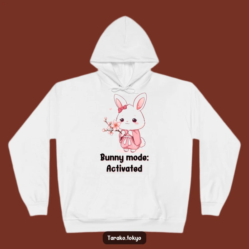 Funny Bunny Kimono Hoodie: Cozy and cute pink kimono bunny design, a premium funny gift.