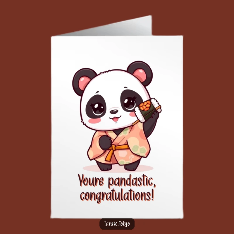 Free Printable Congrats Card Panda Sushi Roll Downloadable Celebration