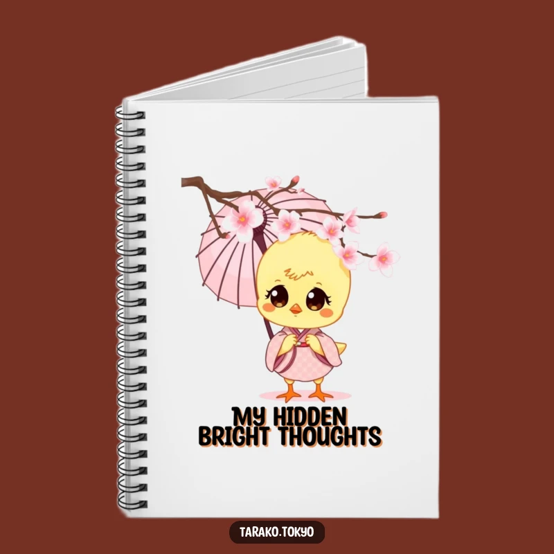 Funny Chick Kimono Umbrella Notebook - Jot Down Thoughts with Charm