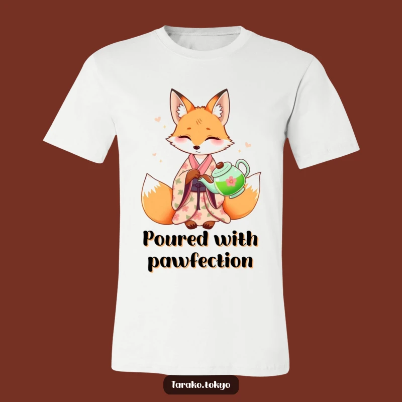 Funny Fox Kimono Tea T-Shirt - Elegant & Witty Animal Tee