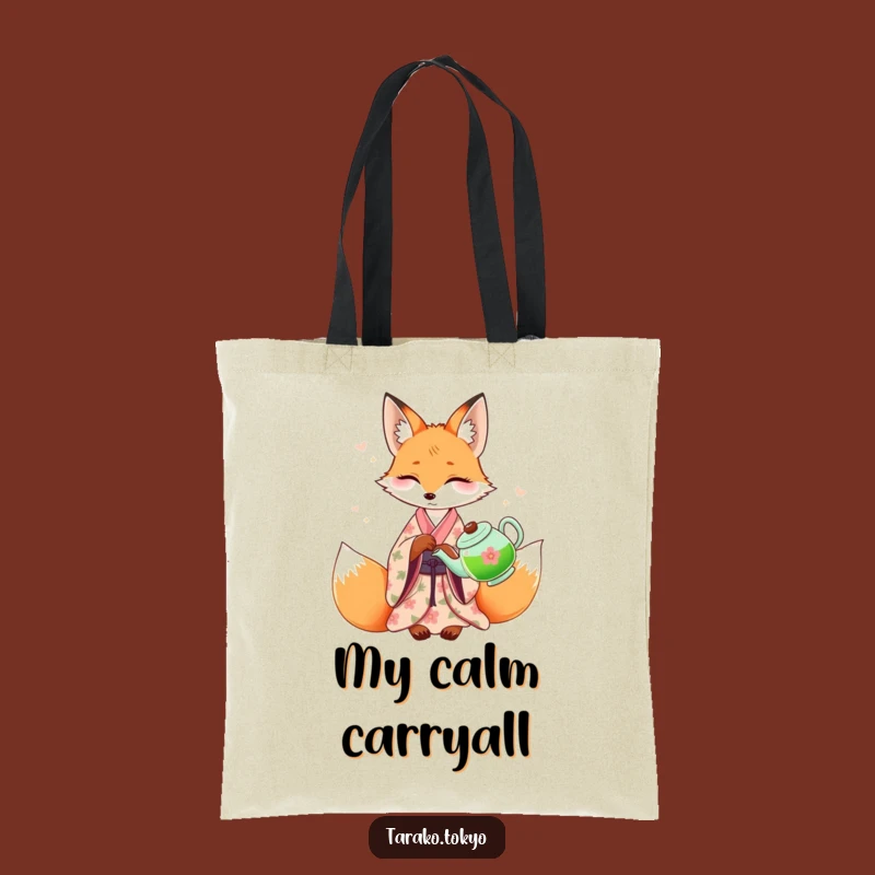 Funny Fox Kimono Tea Tote Bag - Chic & Elegant Accessory